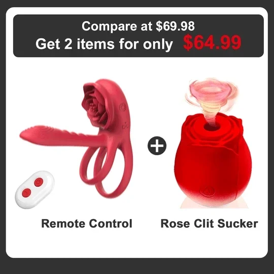 Axion 3-in-1 Male Rose Vibrating Cock Rings Couples Toys