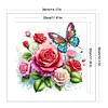 Rose Butterfly-Partial 11CT Stamped Cross Stitch Bead Embroidery 36*36cm/14.17*14.17in tapestrymarket
