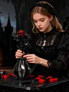Gothic Floral Flower Model Set Eye-Catching Table Centerpiece Horror Skeleton Bouquet Building Set for Adults Kids Holiday Birthday Gift (Dahlia)