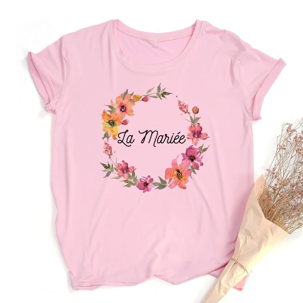 Team De La Mariee T-Shirt Bachelorette Party T Shirts Wedding Shower TShirt Bridesmaid Group T-shirts Wedding Party Tops Clothes