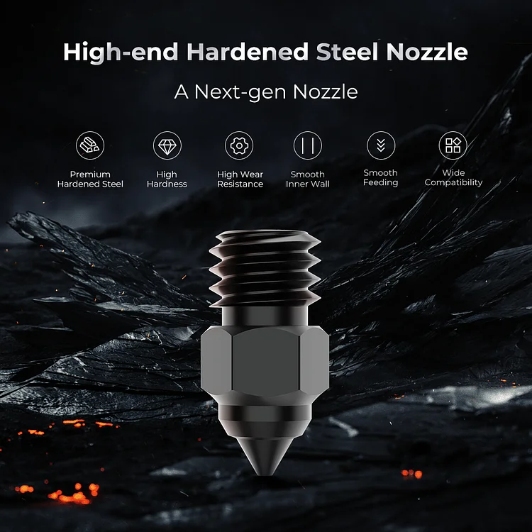 5 Packs Creality 3D Hardened Steel MK8 Nozzle with High Temperature  Resistance Upgraded Tungsten All Metal Nozzle Ends for Makerbot Ender 3 /  Ender 3 S1, Pro, CR-10 Series, 0.2/0.3/0.4/0.5/0.6 mm 