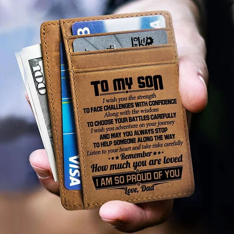 Dad To Son - Listen To Your Heart And Take Risks Carefully - Card Wallet The Cold Blanket