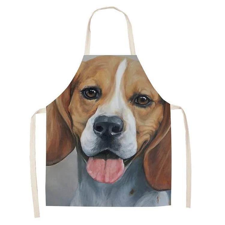 Waterproof Linen Kitchen Apron -dog