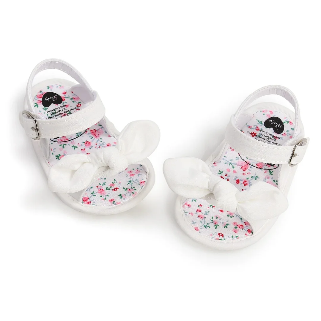 Fashion Newborn Infant Baby Girls Princess Shoes Bowknot Toddler Summer Sandals PU Non-slip Shoes 0-18M