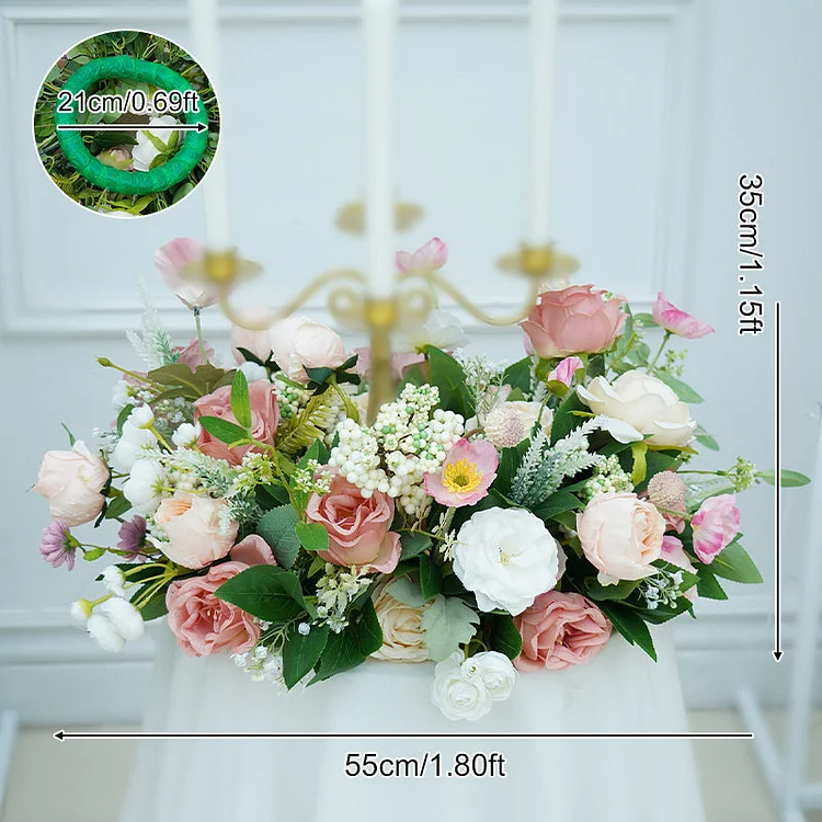 A8754 Wedding Horn Arch Floral Arrangement Table Wreath