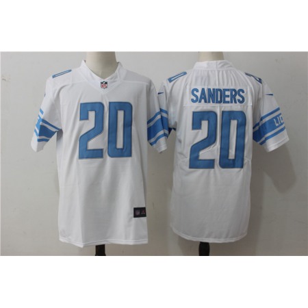 Men's  Detroit Lions #20 Barry Sanders White Stitched NFL Vapor Untouchable Limited Jersey