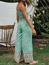 Floral Printed Wide Leg Two-Piece Suits
