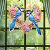 Diamond Painting Acrylic Heart Blue Bird Pendant