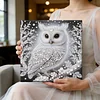 (Pre-Framed)White Owl-Special Shape Diamond Painting Kit(25x25cm)