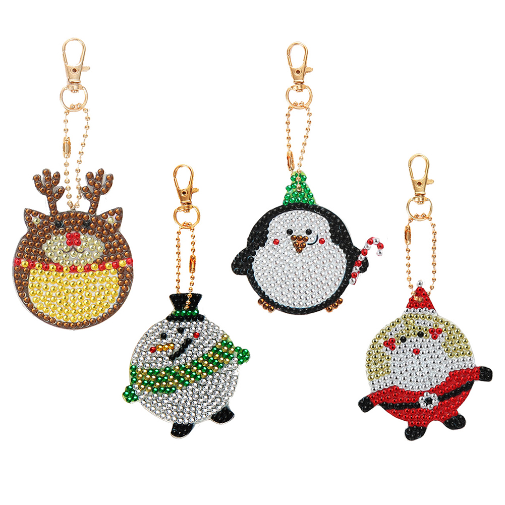 

4pcs Christmas - 5D DIY Craft Keychain, 501 Original