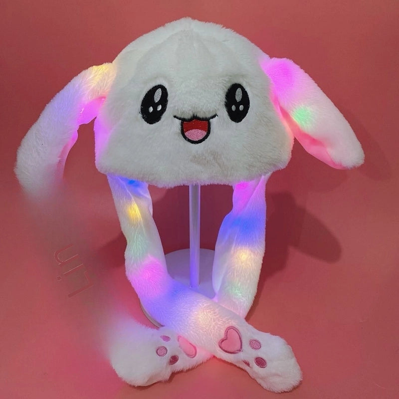 Shake The Sound Of The Same Luminous Rabbit Hat Ears Can Move The Rabbit Rabbit Hat Net Red With The Same Cute Plush Warm Hat