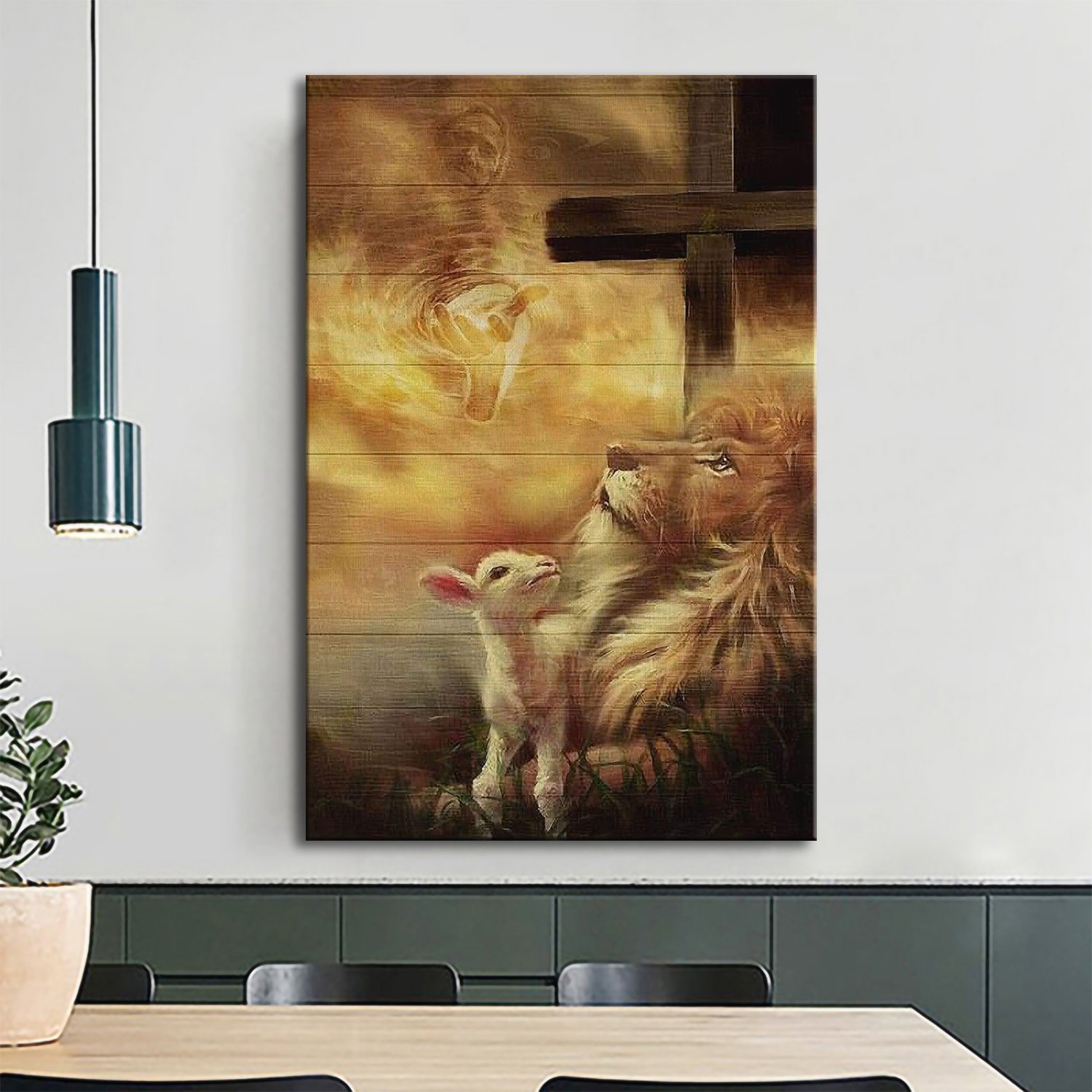 Jesus Christ - Lamb of God & Lion of Judah Canvas Wall Art