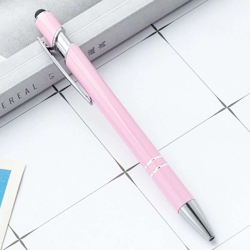 Factory Metal Pressing Pen Meji Capacitor Ballpoint Pen Aluminum Rod Spray Glue Gift Pen Touchscreen Stylus Printing Logo