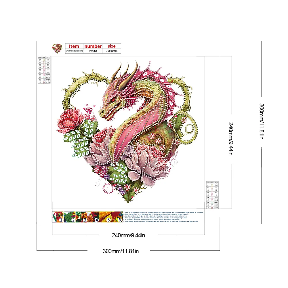 Special Shape Diamond Painting 30*30cm - Circling Dragon