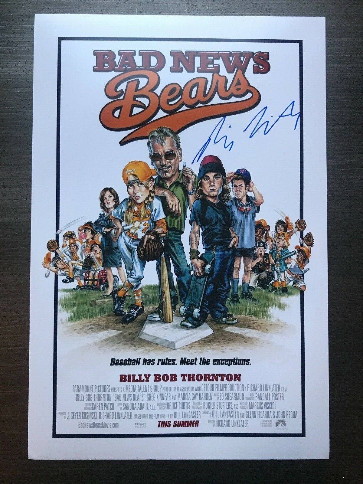 * RICHARD LINKLATER * signed autographed 12x18 Photo Poster painting poster * BAD NEWS BEARS * 1