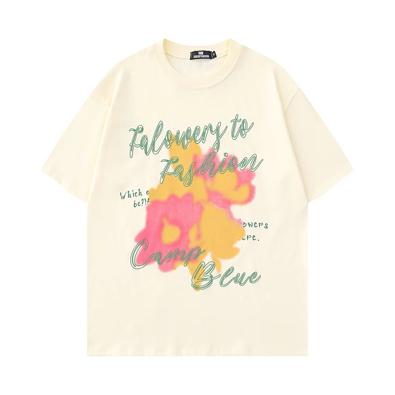 Trendy Colorful Graffiti Printed Short-sleeved T-shirt、、URBENIE