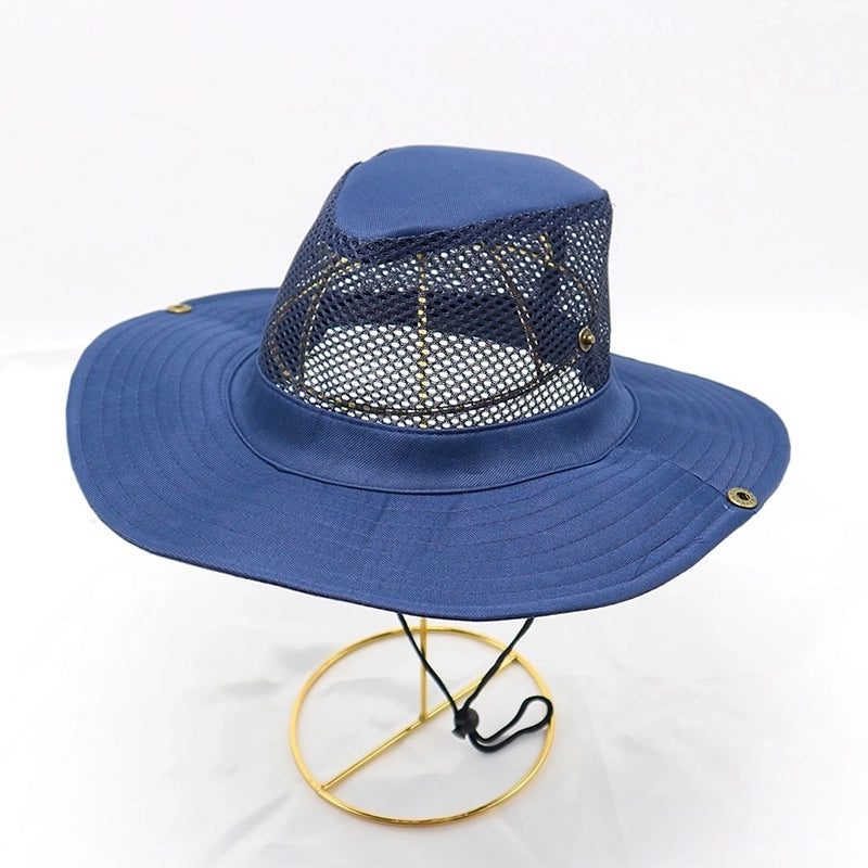 Men’s Minimalist Solid Color Big Eaves Straw Hat