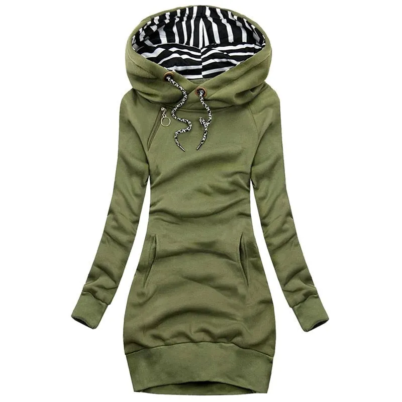 Autumn Winter Long Hoodies Women 2021 Fashion Pocket Long Sleeve Streetwear Pullover Tops Female Plus Size Casual Sweatshirt
