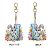 (US Only)PET Double Sided Special Shaped Easter Alphabet DIY Diamond Painting Keychain