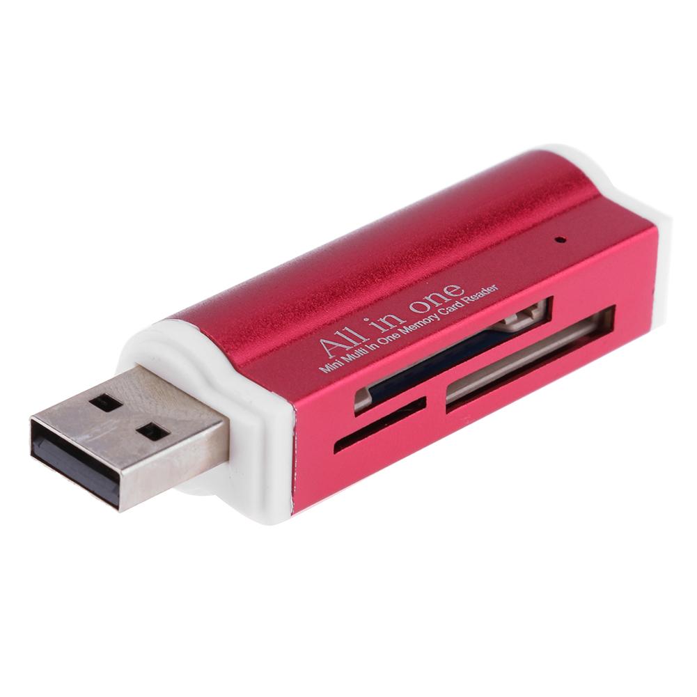 

USB2.0 4 in 1 Multi Memory Card Reader for SD/SDHC/Mini SD/MMC/TF Card/MS, Red, 501 Original