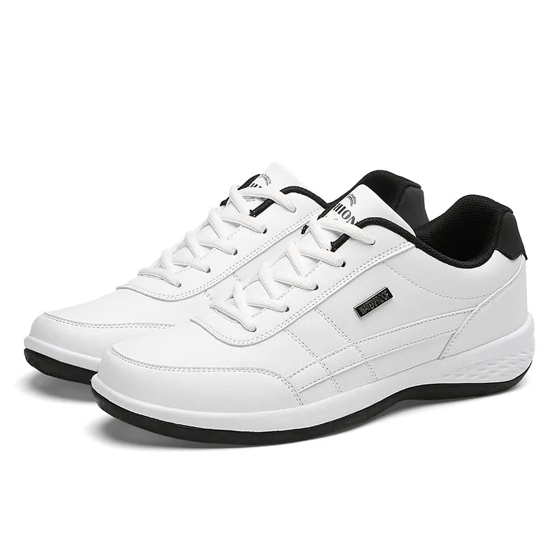 New Fashion Leather Men Shoes Breathable Lace Up Trend Mens Casual Shoes Non-Slip Sneakers Men Vulcanized Shoes Chaussure Homme