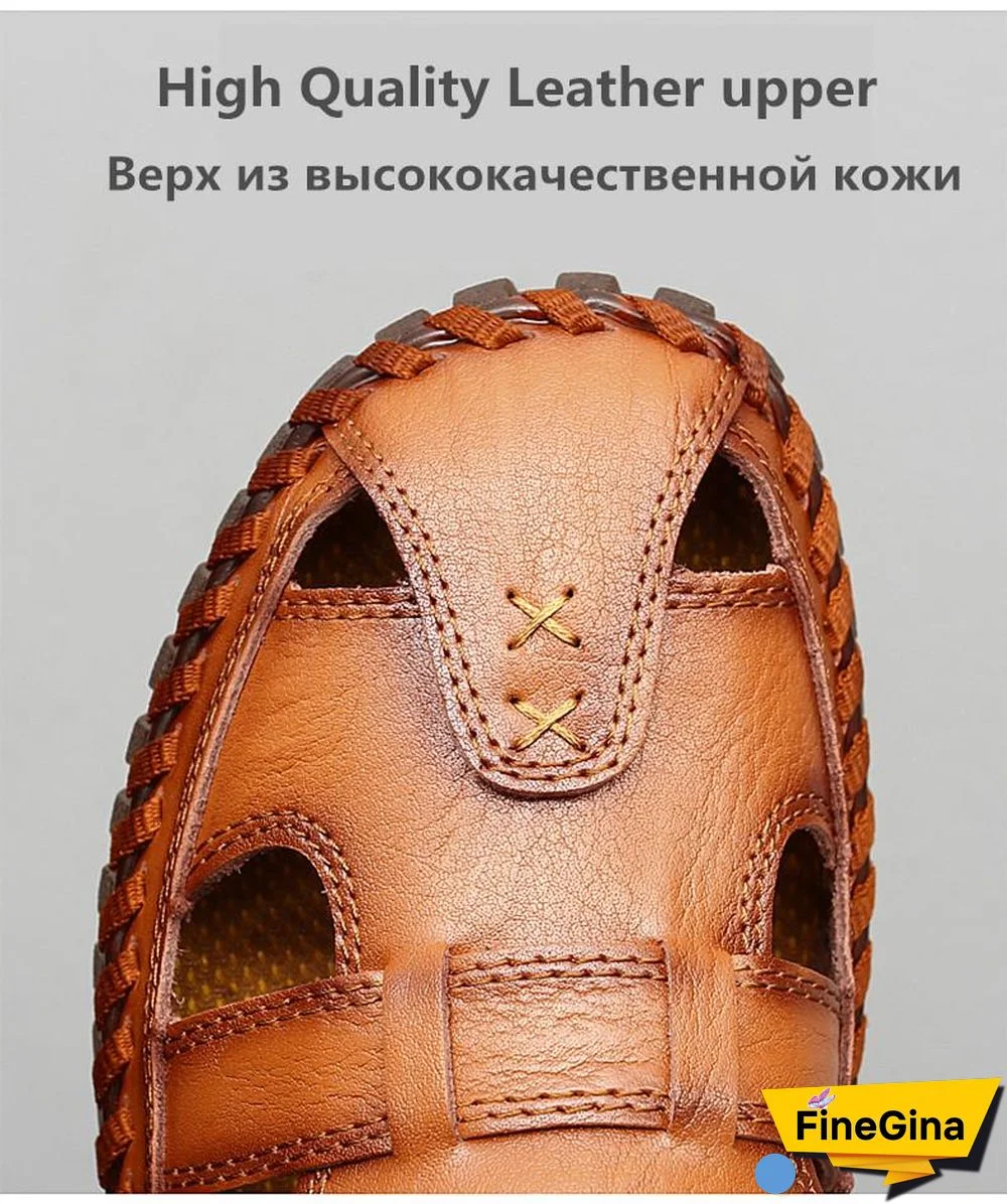 Leather Men Sandals Outdoor Flip Flop Casual Shoes Men Shoes