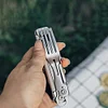 6 in 1 Multifunctional Camping Cutlery Outdoor Folding Tableware Stainless Knife Fork Spoon Portable