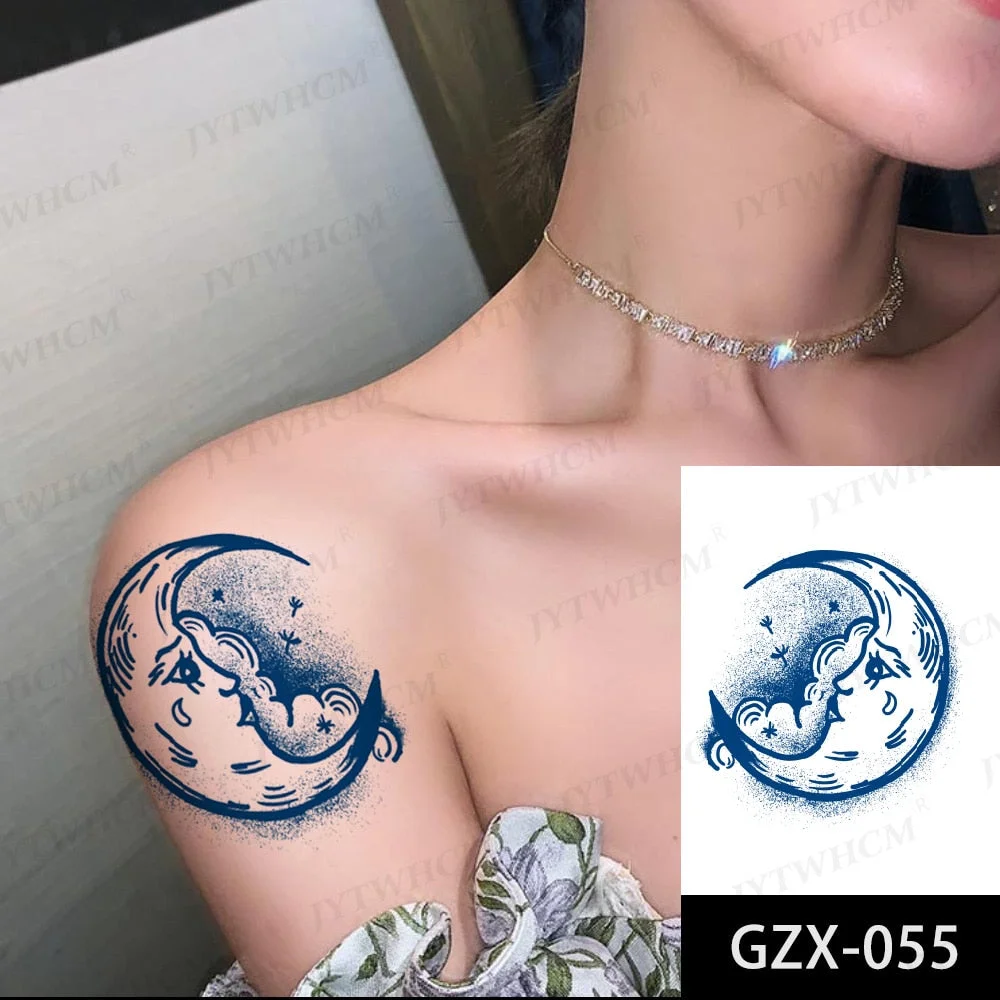 Juice 2 Weeks Lasting Tattoo Sticker Moon Forest Small Arrow Rose Waterproof Transfer Fake Tatoo Female Transfer Tatto Men Women