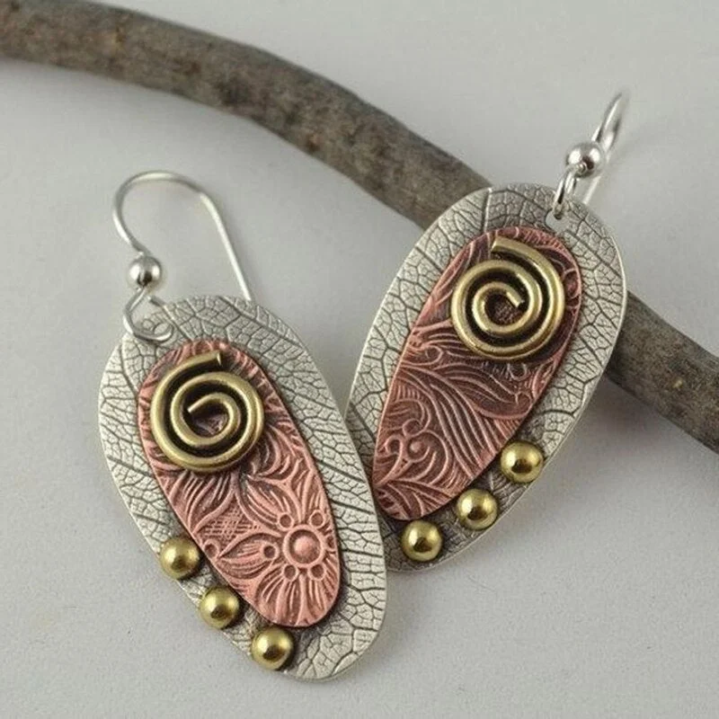 New Bohemian Earrings for Women Flower Leaf Grain Creative Lady Dangle Vintage Earings Fashion Jewelry Gift
