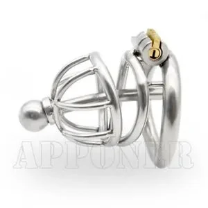 pornhint Pornhint Metal Male Chastity Cage Device Small Men's Locking Belt Stainless Steel