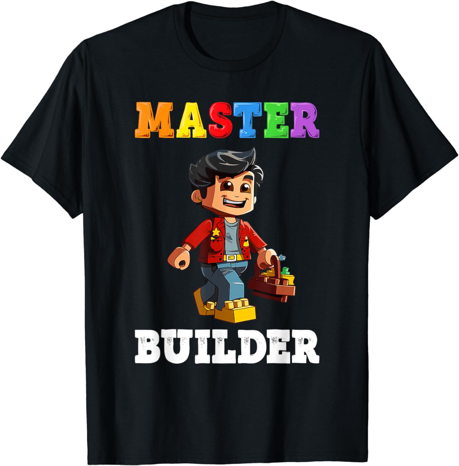 Cotton Tshirt Master Builder Funny Block Brick Building Toys Boys Kids Men T-Shirt  Kawaii   Tops  Shirts for Women  Ropa Mujer t -shirt Tee