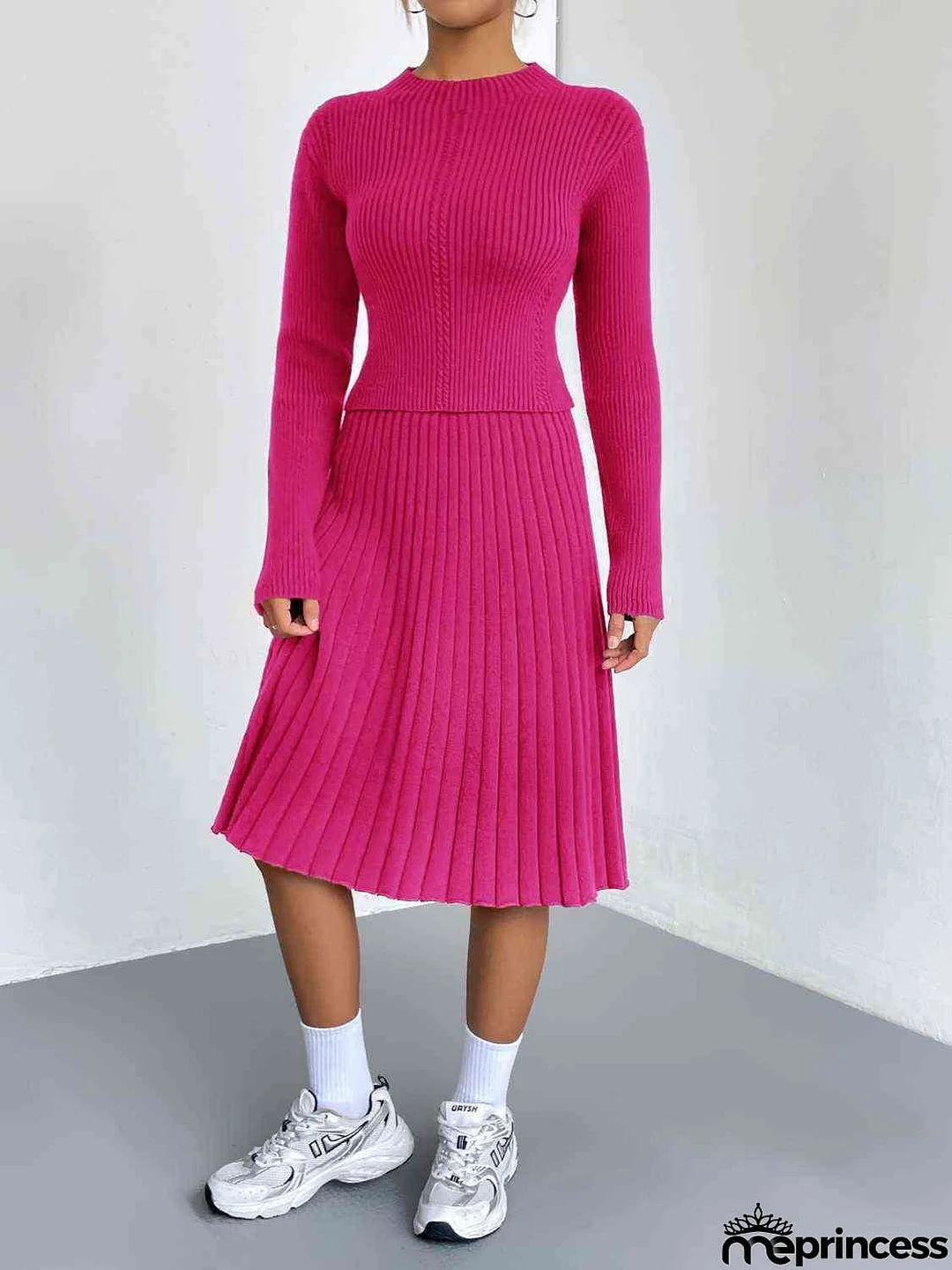 Rib-Knit Sweater and Skirt Set