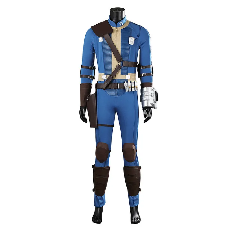 Fallout (2024) Maximus Men's Vault 33 Dweller Blue Jumpsuit Set Outfits Cosplay Costume Halloween Carnival Suit