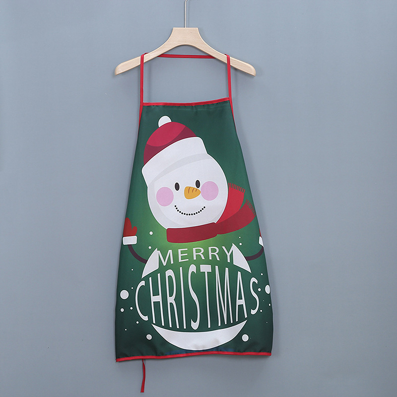 Christmas Red Snowman Snowflake Elk Print Apron 2024 - Flycurvy 