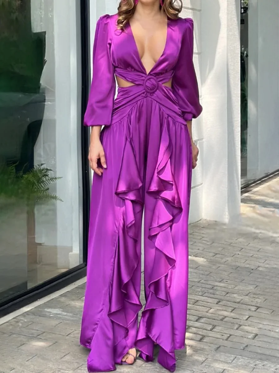 Fashion Purple Jumpsuit