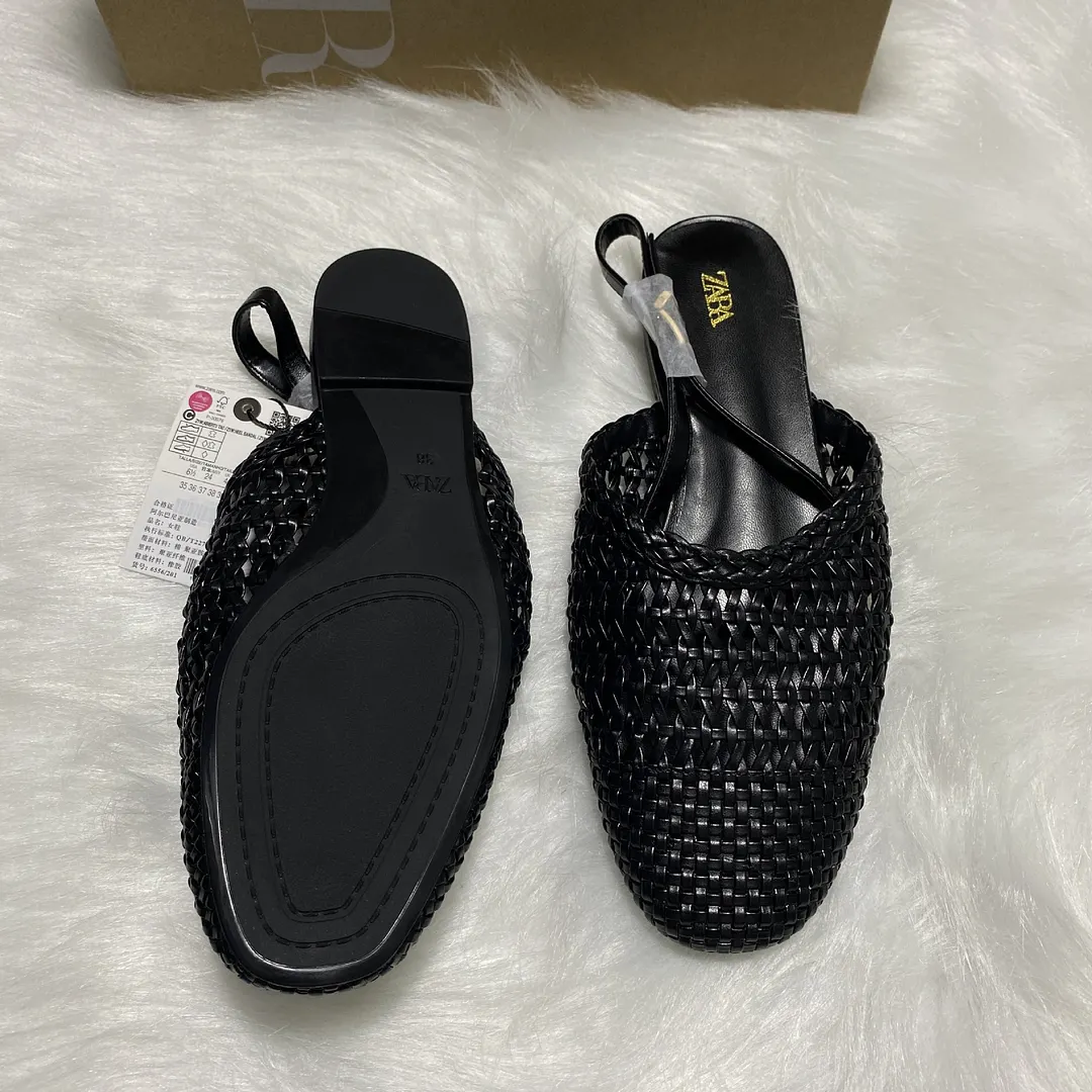 Breakj Breakj Home 2025 New Niche Light Luxury 2025 Women's Shoes Summer Cool Slippers Outside Wearing Retro Leather Shoes