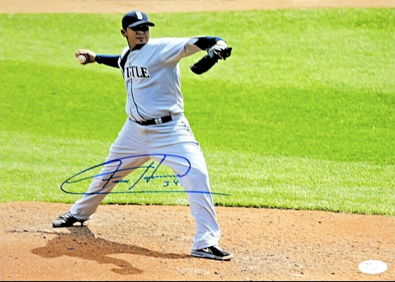 FELIX HERNANDEZ HAND SIGNED AUTOGRAPHED 11X14 Photo Poster painting WITH JSA COA VERY RARE