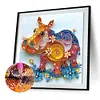 Quilling Nilpferd - speziell geformtes Diamantgem&auml;lde - 30*30cm
