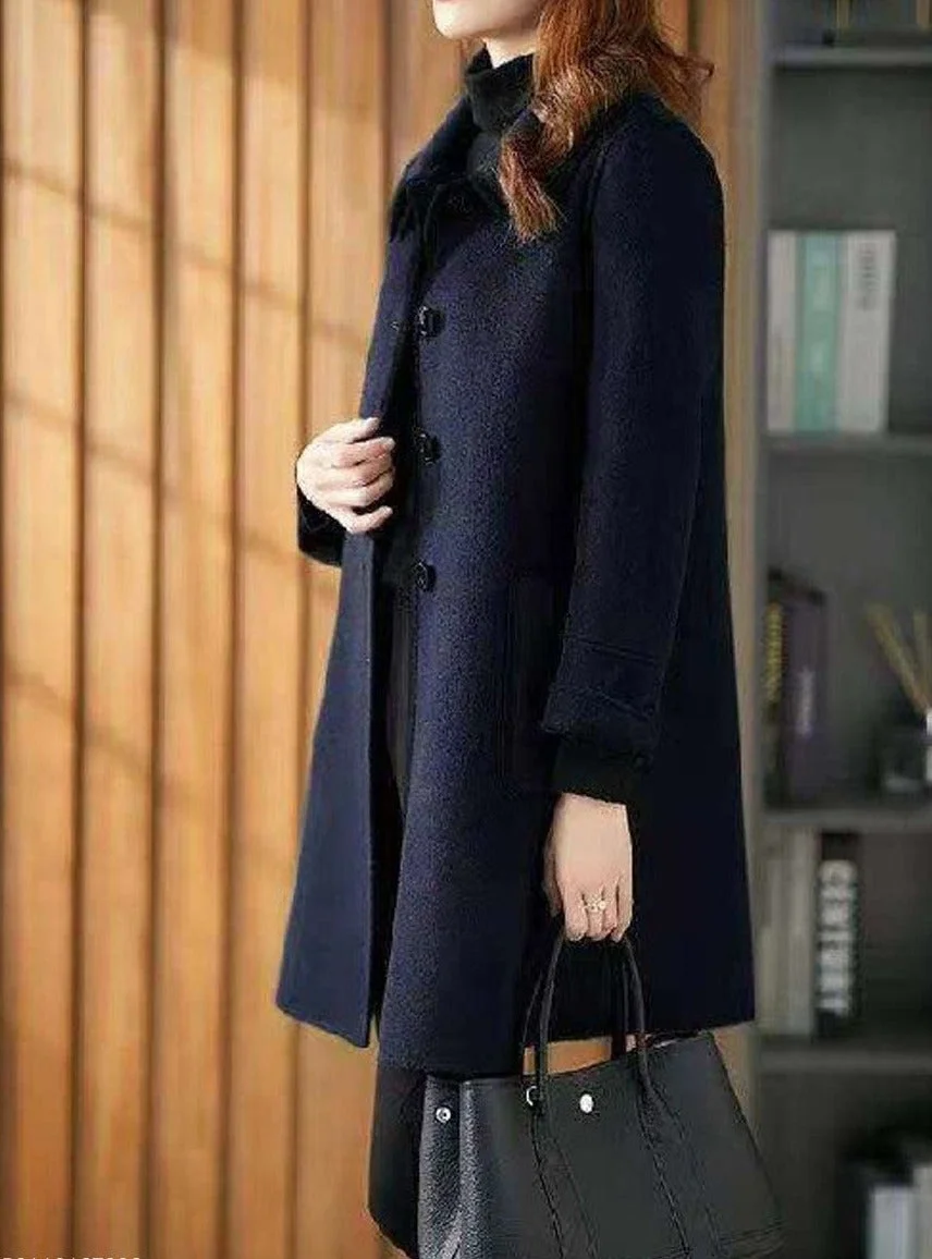Fall/Winter Fashion Solid Color Woolen Coat | EGEMISS