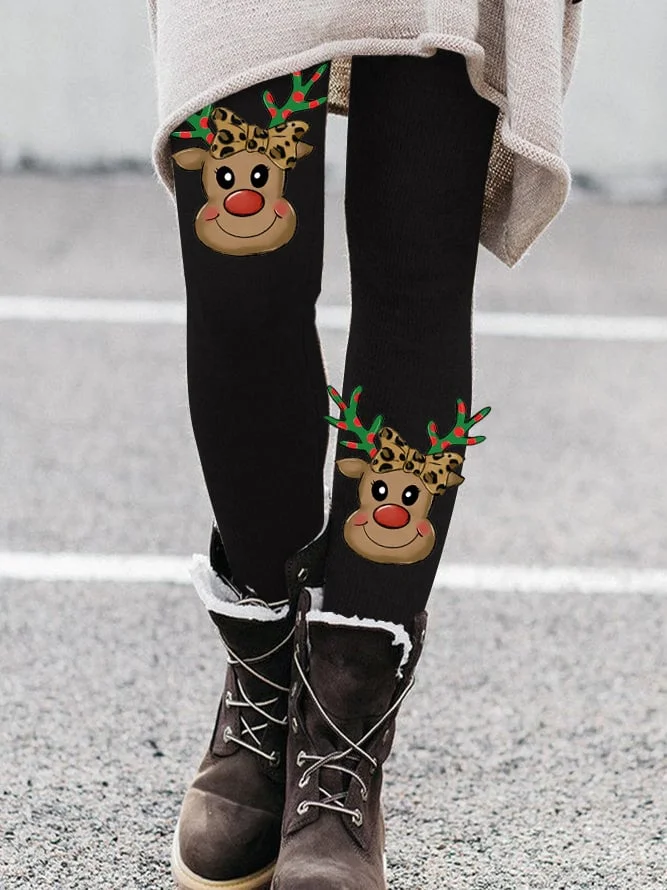 Women's   Elk Print Leggings