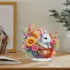 Acrylic Rabbit And Flowers - 5D DIY Craft Ornament