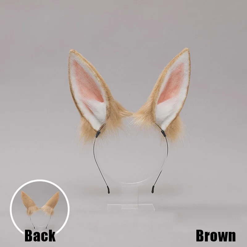 Billionm OJBK Furry Plush Bunny Ears Headband Girls Kawaii Animal Rabbit Ear Hair Hoop Carnival Party Costume Accessories Bunny Hairpins