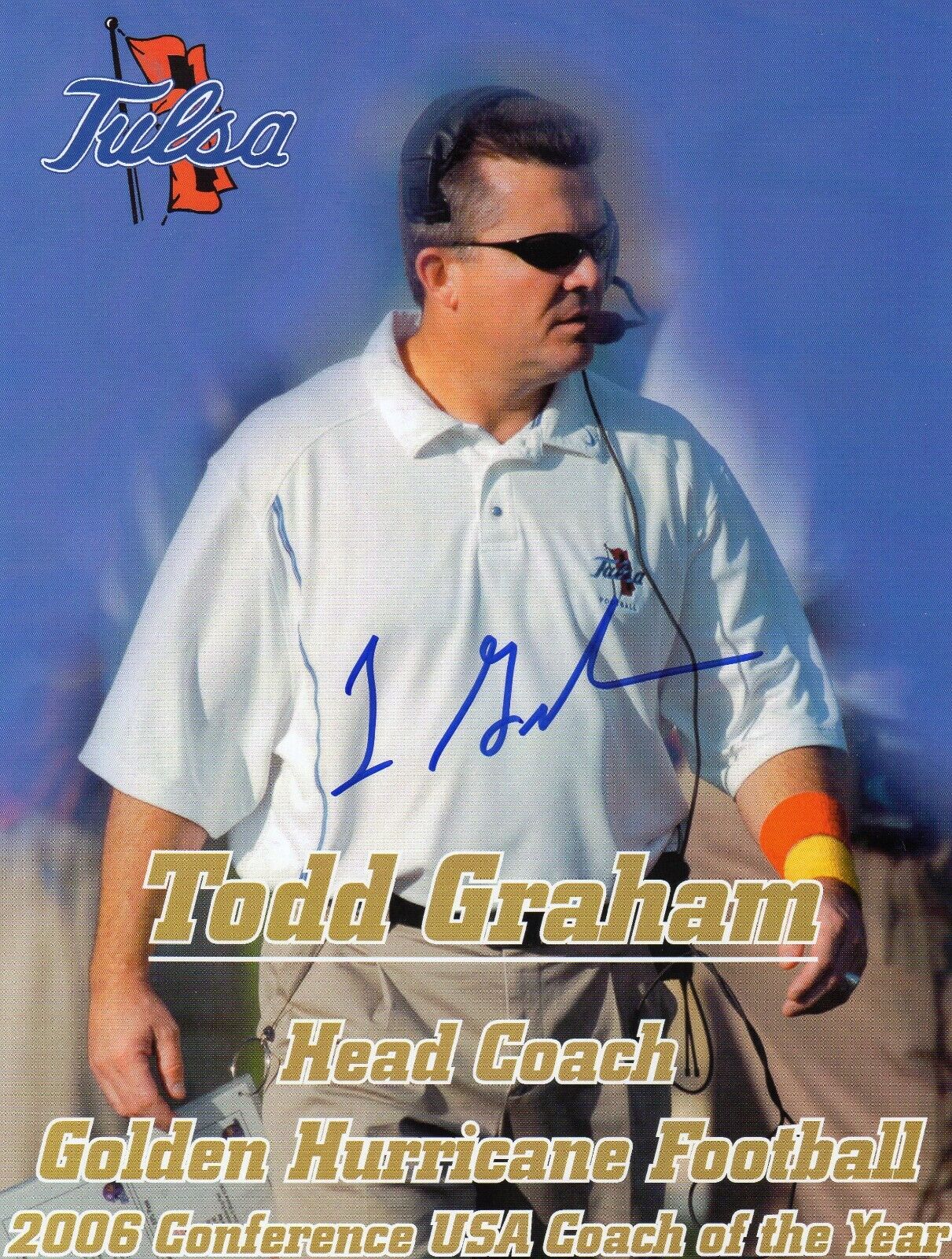 TODD GRAHAM AUTOGRAPH, AMERICAN FOOTBALL, TULSA