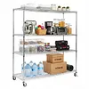 [US Local Warehouse] 5 Tier Wire Storage Rack with Wheels Garage Shelving Each Layer Support 250KG Shelving Units 70.87x59.76x23.98in for Warehouse Hospital Commercial Space
