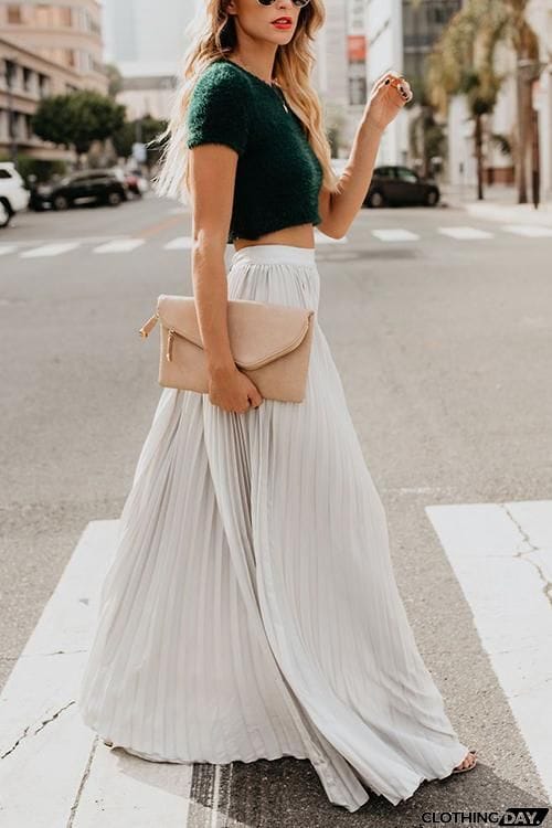 Pleated Maxi Skirts