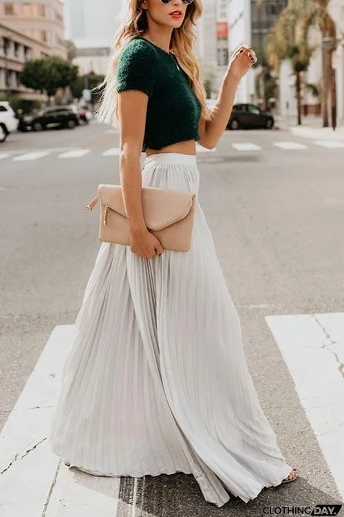 Pleated Maxi Skirts