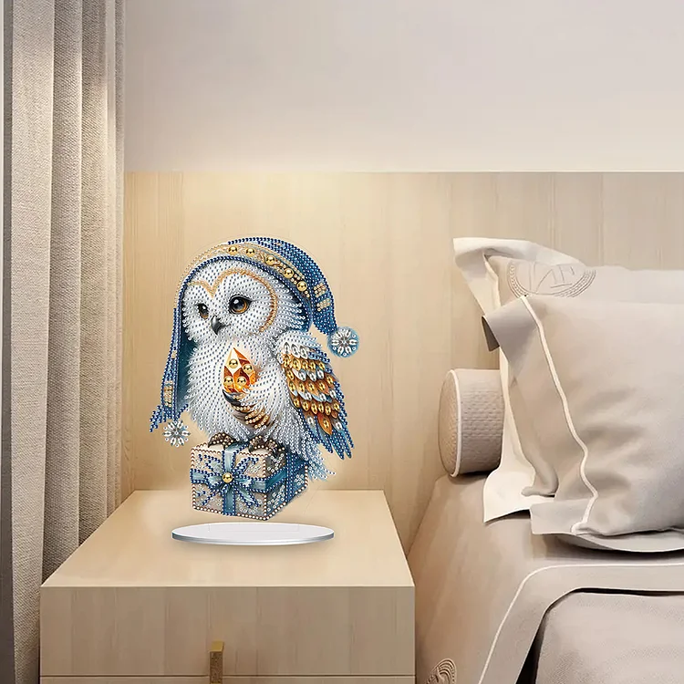 Simple Creative Style Art Double-headed Cute Owl Diamond Painting 3D  Three-dimensional DIY Handmade Desktop Decoration Daily Home Office Desk  Decorati