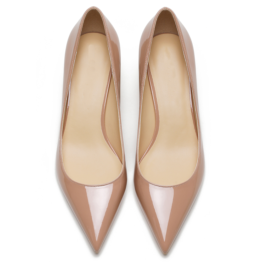 30mm Pointed Toe Red Bottom Kitten Heels Slip On Daily Pumps for Women-MERUMOTE