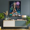 Diamond Painting -DIY Round Drill City Tower and Fireworks Festival(50X40CM)