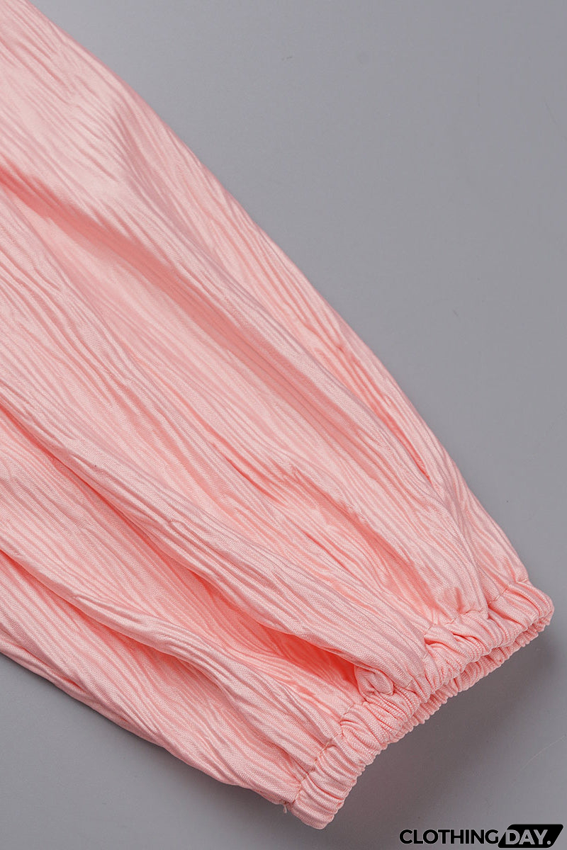 Sexy Solid Buckle Fold V Neck Pencil Skirt Dresses